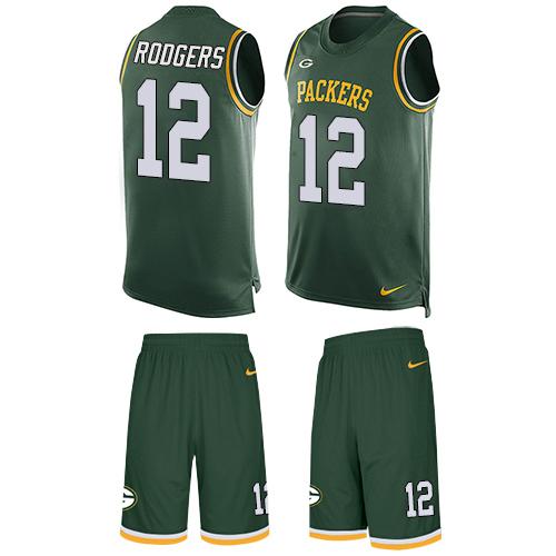 Nike Packers #12 Aaron Rodgers Green Team Color Men's Stitched NFL Limited Tank Top Suit Jersey - Click Image to Close